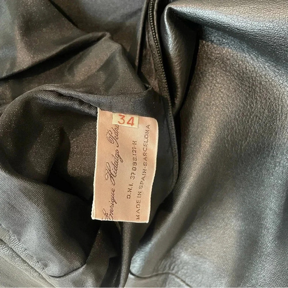 Vintage Enrique Hidalgo Pedrola Leather Maxi Skirt Black   Small - Picture 10 of 15